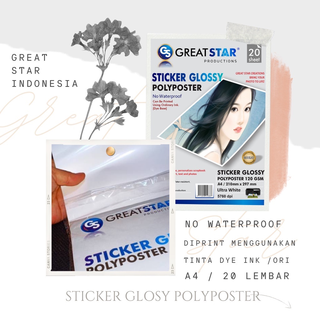 

Sticker Glosy Polyposter greatstar A4/20