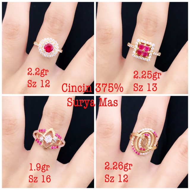 Cincin emas asli kadar 375%