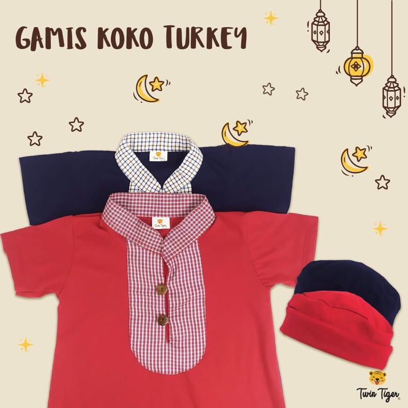 TWIN TIGER GAMIS KOKO TURKEY SET/koko bayi/Koko set anak