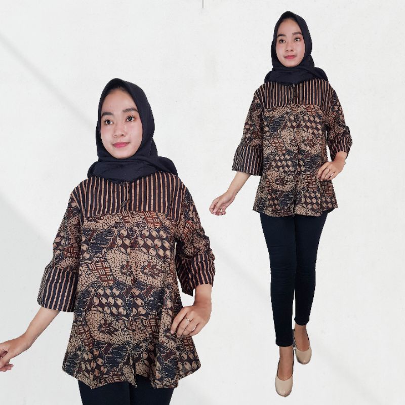 Blus Wanita Batik Gotik Sogan Murah - Naira Batik