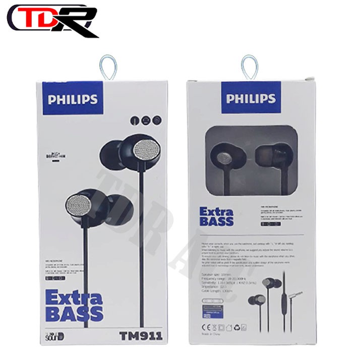 HEADSET - EARPHONE - HANDSFREE PHILIPS TM911 - TM912 - TM913 - TM914 - TM915 - TM916 - EXTRABASS JERNIH PACKINGAN IMPOR