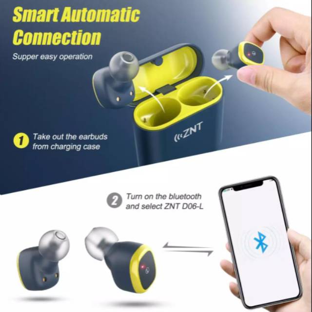 ZNT D06-L Wireless Bluetooth 5.0  TWS  Protable Mini Headset Microphone