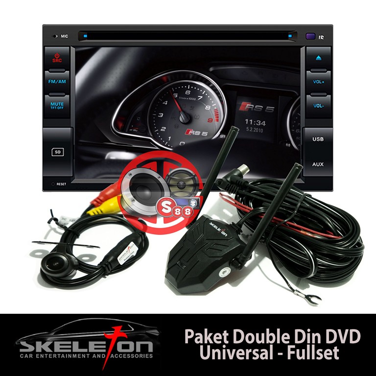 Paket Double Din DVD Skeleton Fullset