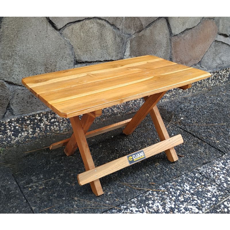 Dampar/ Meja Laptop/ Meja Lipat Kayu Jati & Pinus Ukuran 50 cm
