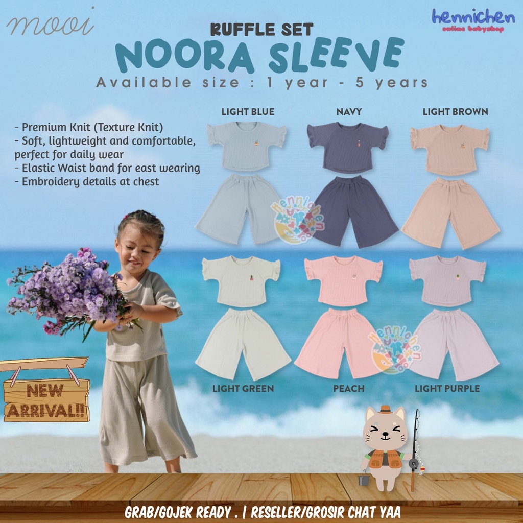 PROMO 7.7 PROMO BAJU LEBARAN MURAH MOOI NOORA SLEEVE CROP SLEEVE RUFFLE SET SETELAN BAJU ANAK CROP PAKAIAN FASHION ANAK PEREMPUAN 1 - 5 TH