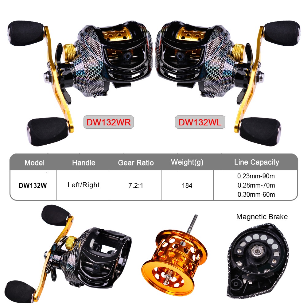 Reel Pancing 18 + 1bb Rasio 7.2: 1 Max Drag 10kg Untuk Outdoor