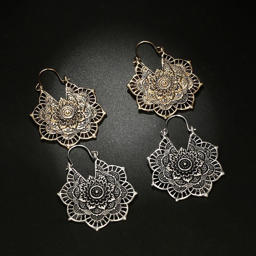 Lily Floral Earring Fashion Gypsy Tribal Mandala Bunga Liontin