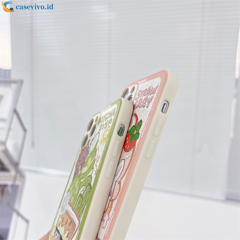 Casing Soft Tpu Case Realme C21Y C11 2021 C15 C21 C25 C20 C12 C3 C25S 5 5S 5i 6i C17 7i C1 C25Y C2 C3i C20A realme Narzo 20 10 10A 20A 30A A54 A15 A16 A9 A5 A7 A5S A95 A53 A33 Y12 Y20 A12 Motif Matcha Ice Cream Pattern Matte Soft Case-4