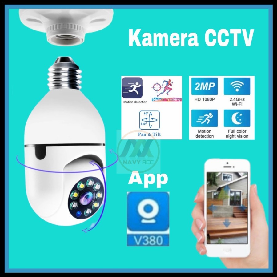 NA - Kamera CCTV 360 PTZ Night Vision Wifi Ip Kamera Bohlam A9