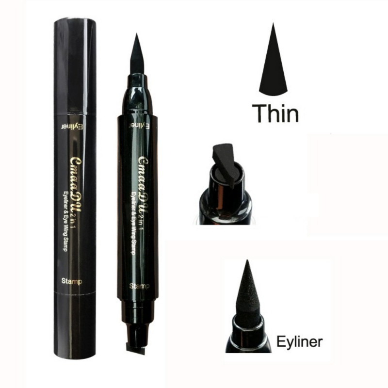 COD CMAADU Eyeliner Stamp 2 Sisi Cepat Kering Warna Hitam