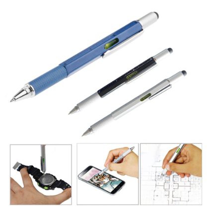 Pena Multifungsi Metal Stylus + Penggaris + Level + Obeng - OMOT1KBK Black 1 3