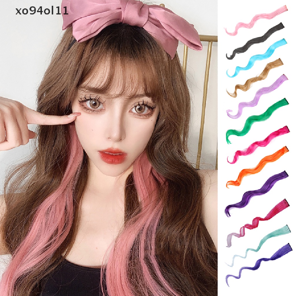 Xo Wig / Rambut Palsu Panjang Bergelombang Warna Gradasi Dengan Klip Untuk Wanita