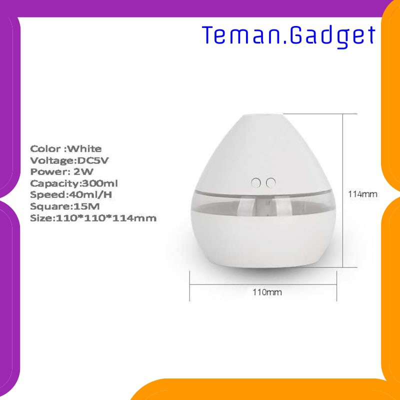 TG-CE037 Taffware Aroma Therapy Air Humidifier Night Light 300ml - HUMI H296