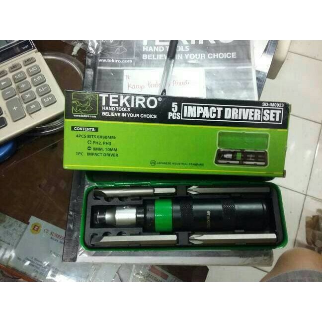 Excelents OBENG KETOK TEKIRO 5PCS/IMPACT DRIVER SET TEKIRO 1/2"