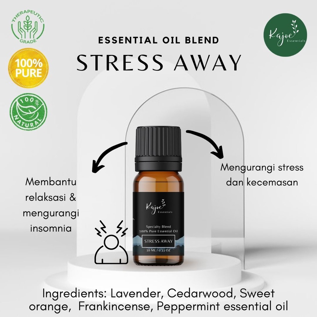 KAJOE STRESS AWAY Essential Oil Blend Diffuser Minyak Esensial Atsiri Aromaterapi Aromatheraphy