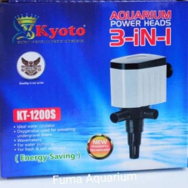 MESIN POMPA CELUP KYOTO KT 1200S FILTER AQUARIUM AQUASCAPE HIDROPONIK Kyoto KT-1200S SUBMERSIBLE PUMP POWER HEAD