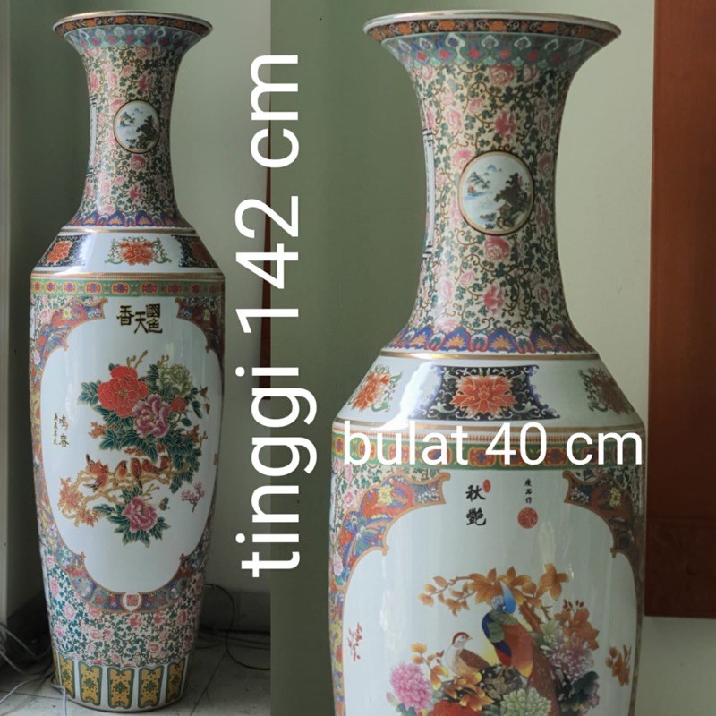 GUCI ANTIK GUCI KERAMIK IMPORT MOTIF BUNGA WARNA WARNI