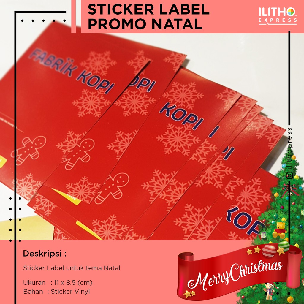 

Sticker vinyl label promo natal