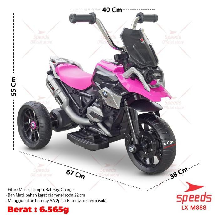 Motor Aki Mainan Anak Sepeda Motor Aki Roda 3 Mainan Anak SPEEDS M888