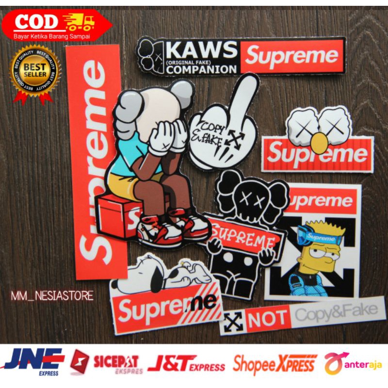 setiker kekinian suprame / stiker pack / stiker hp , stiker laptop stiker mobil , stiker keren