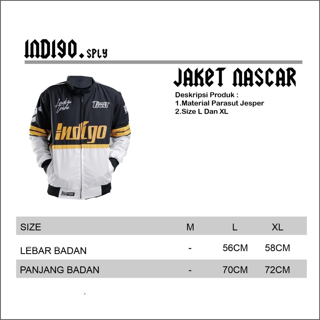 JAKET PRIA - JAKET VINTAGE - JAKET RACING - JAKET NASCAR - JAKET ORIGINAL INDIGO