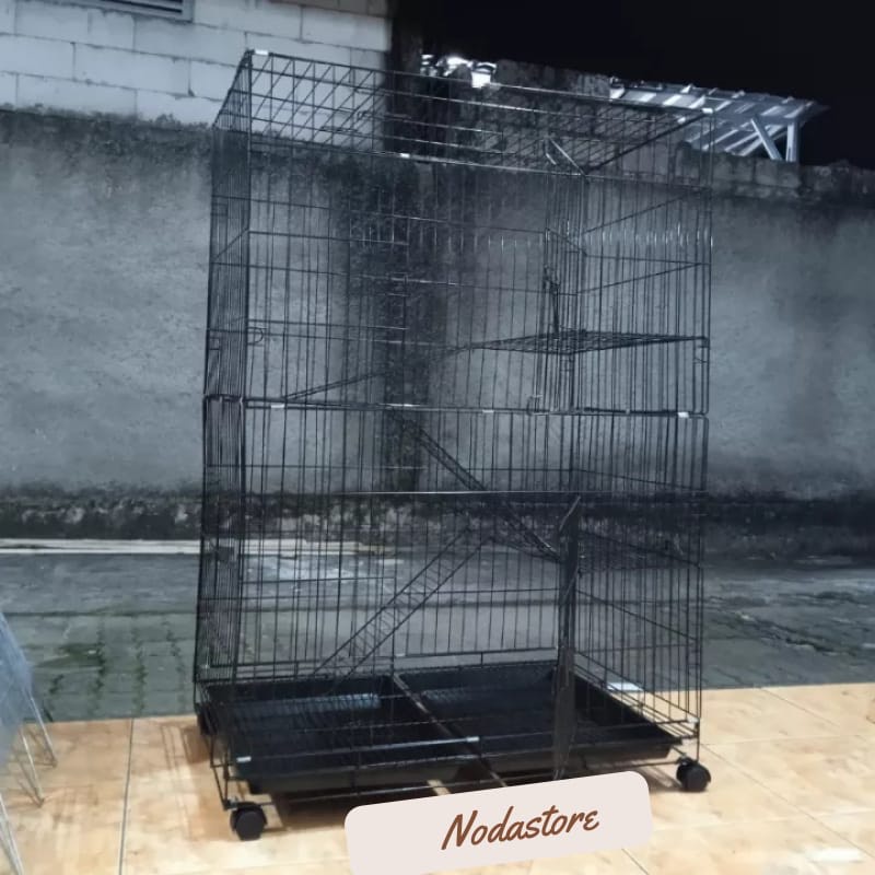 KANDANG HEWAN KUCING 90X60 CM BESI TEBAL 3 TINGKAT/STANDAR