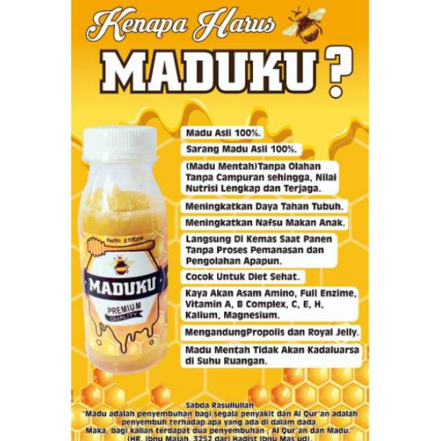 

MADU MURNI + SARANG (RAW HONEY) 150 gr