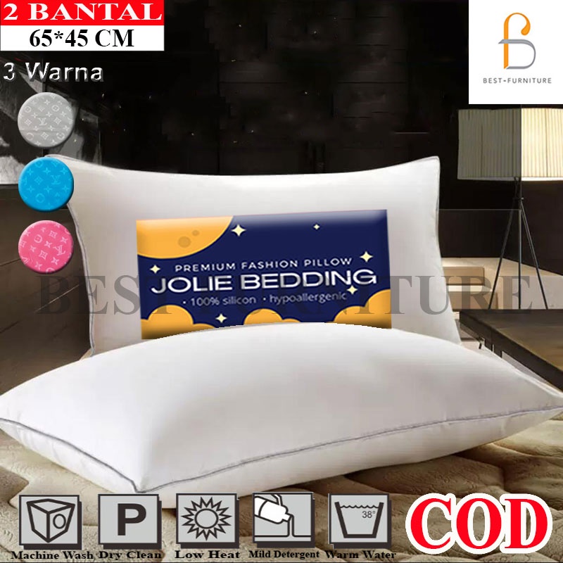 Best Furniture bantal JOLIE Hotel Silicon Anti Alergi isi 2pcs uk 65X45 cm