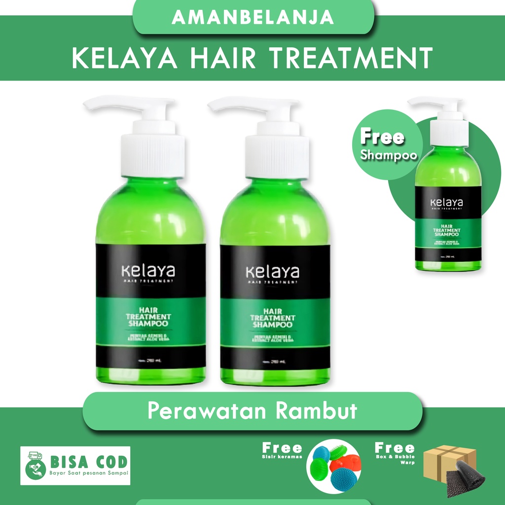 TERLARIS!!! SHAMPO KELAYA HAIR TREATMENT Kelaya Shampoo ORIGINAL Kelaya shampoo shampo kelaya penyubur penumbuh rambut rontok botak-2 Sampo Free 1 Sampo