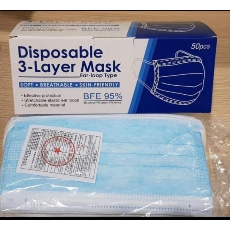 Masker Disposable 3ply isi 50/dus Hijab