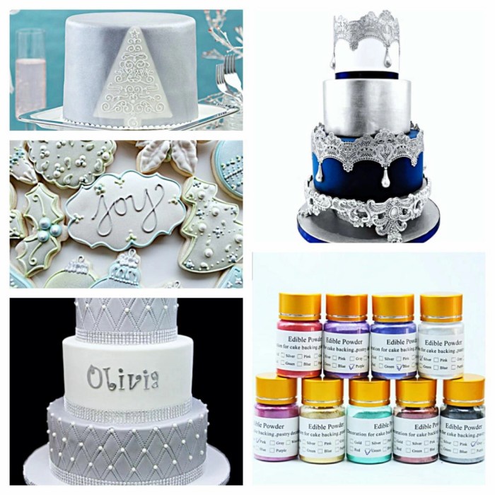 

Edible silver powder 10 g food coloring pewarna lustre dust fondant