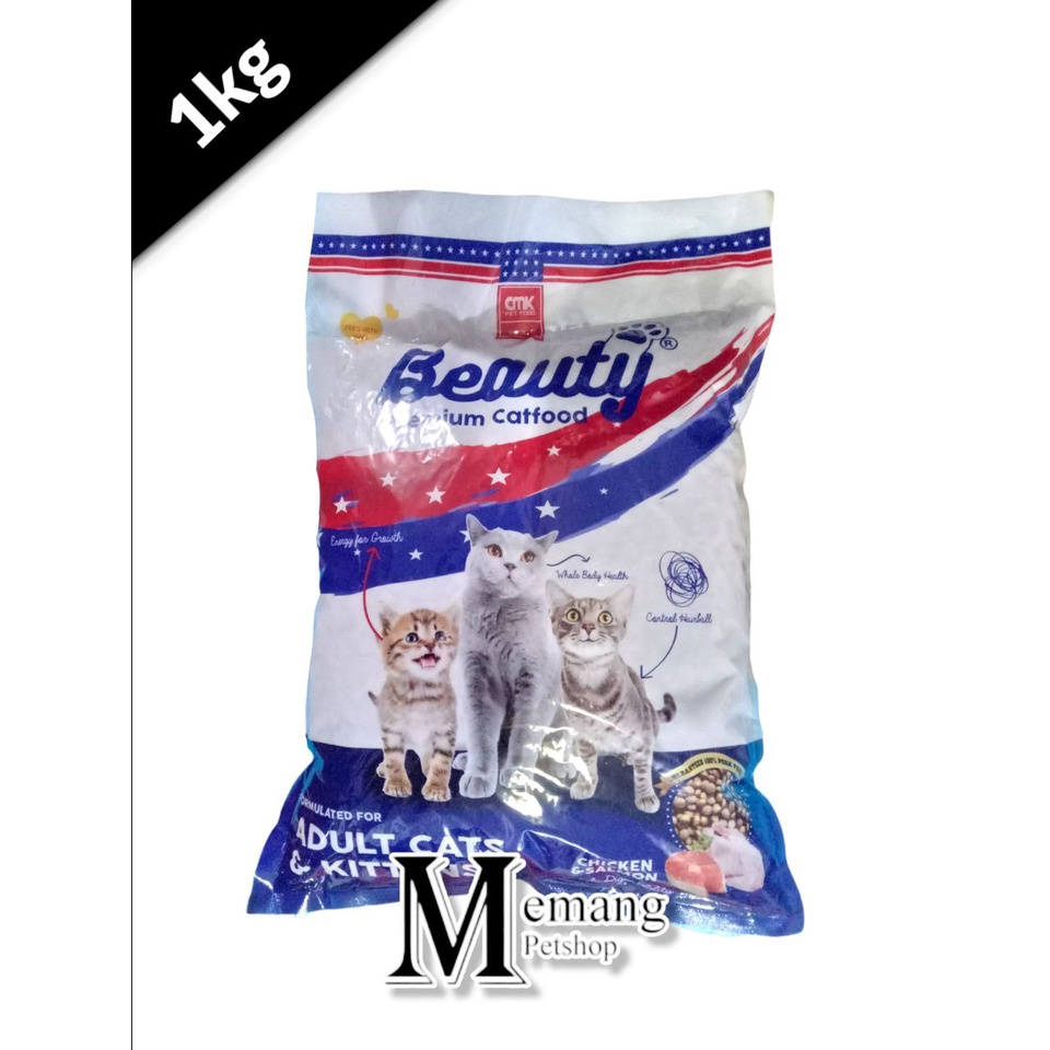 Beauty Cat Adult Kitten 1Kg - Makanan Kucing Repack - Cat Food