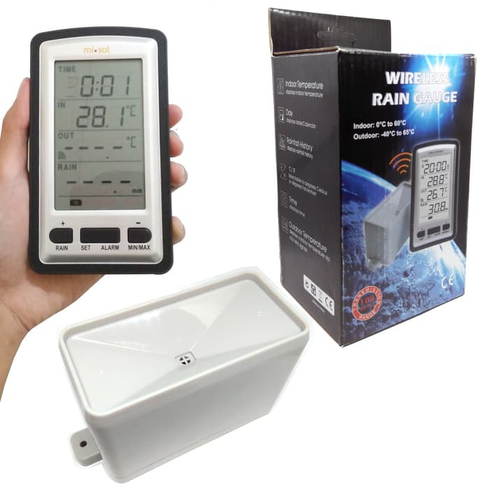 Rain Gauge Alat Ukur Curah Hujan Wireless Termometer Higrometer Misol