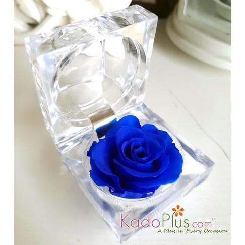 

AKSESORIS PERNIKAHAN RING BOX DENGAN EVERLASTING BLUE ROSE PERLENGKAPAN PESTA CRAFT