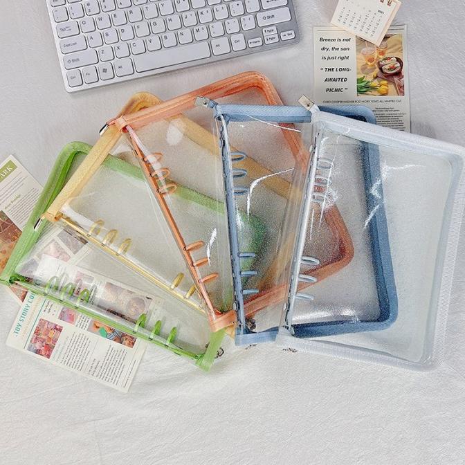 

Office & Stationery | Document Organizer | A5 Binder Cover Pvc Glitter Resleting Zipper Binder 6 Ring | Best Seller