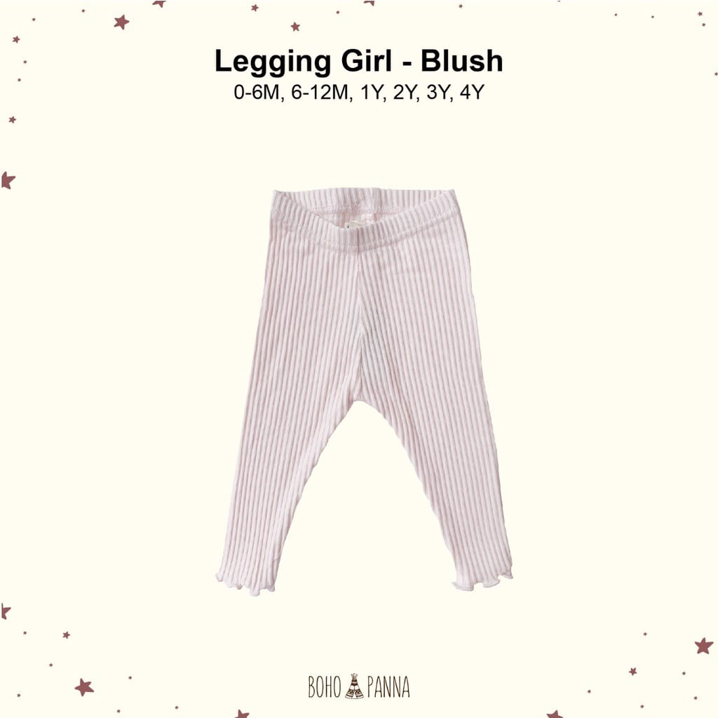 Bohopanna Legging Girl Reeb Celana Legging Panjang Anak Perempuan / Legging Ruffle 0-4 Tahun