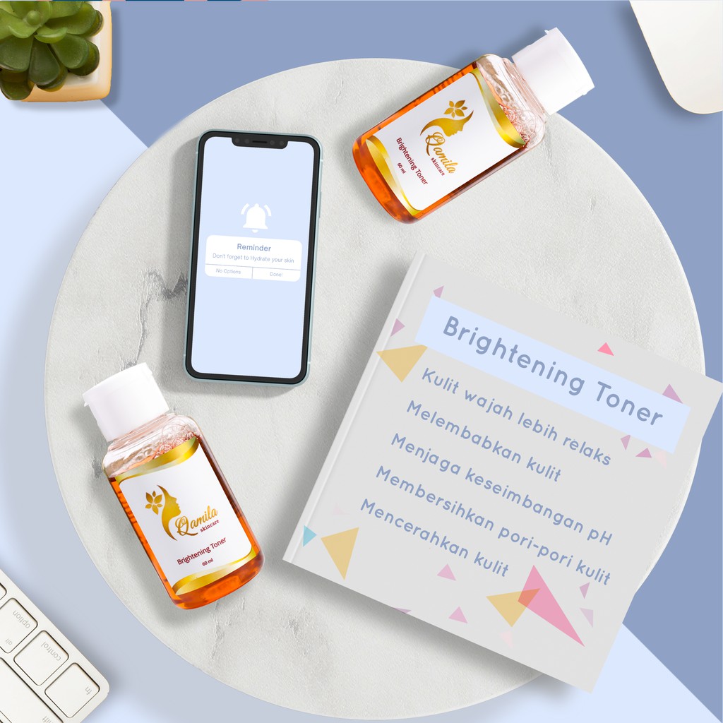 Brightening Facial Toner Qamila Skincare 100% Aman BPOM dan HALAL | Toner Pencerah Wajah Ampuh