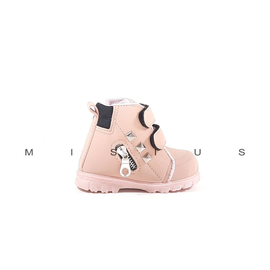 Misius - PIRAMID Sepatu Boots Anak Bahan Lembut Variasi Resleting