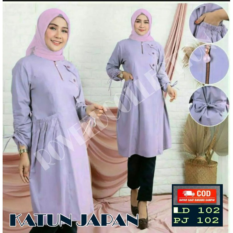 Caca tunik terbaru.baju kerja wanita.baju tunik modis.baju tunik katun.atasan tunik santri.