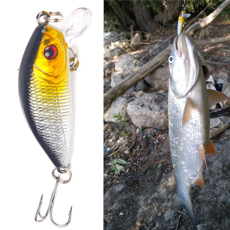 SYFishing 1Pcs Mini Minnow Umpan Pancing Swimbait 5cm 4g Floating Bass Bait Wobbler Kail Memancing Tackle