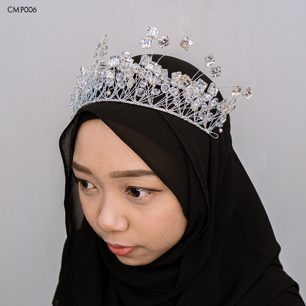 [PALING LARIS] MAHKOTA BRIDAL SHOWER ASESORIS PESTA SILVER PERMATA CMP006