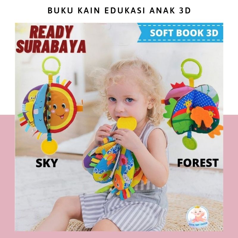 Buku Mainan Edukasi Bayi Soft Book 3D Langit dan Hutan