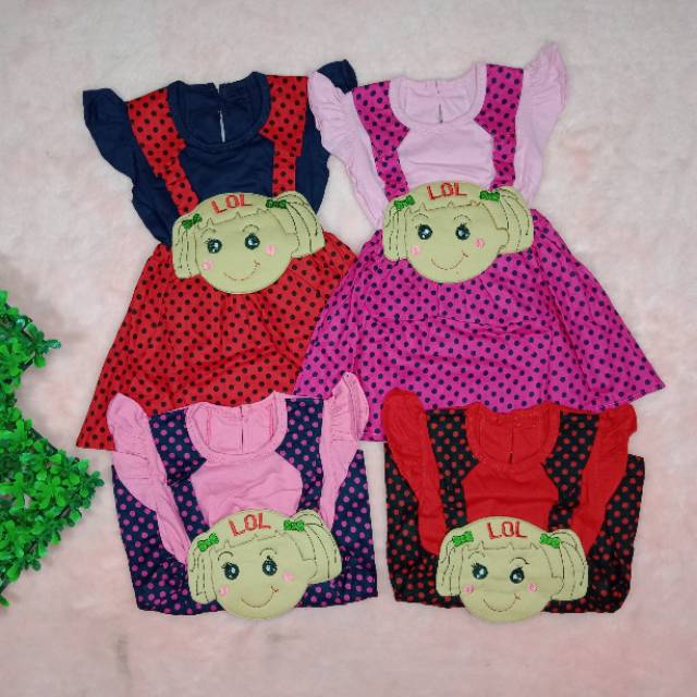 Ss#310 Dress Anak Perempuan Size 9-18bulan / Pakaian Anak Perempuan / Terusan Anak Cewek / Baju Lol