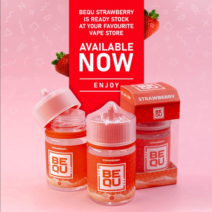 GET IT NOW!!! BEQU STRAWBERRY 60ML AUTHENTIC FREEBASE LIQUID OF BEQU