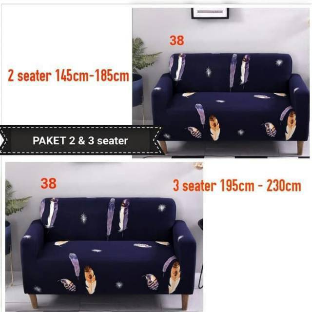 Paket Sarung Sofa 2 Seater + 3 Seater elastis dan minimalis