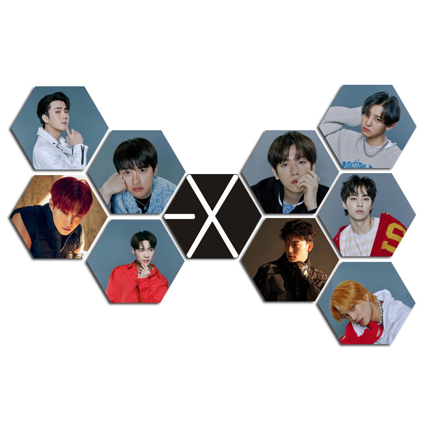 Hiasan Dinding Dekorasi Dinding Hexagonal Korea K-Pop Exo pusatmode1234