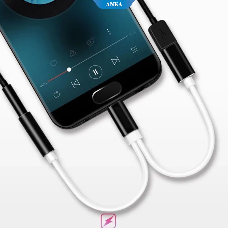 Headset adaptor kabel audio tipe C untuk mendengarkan musik mengisi daya VIVO X50 kabel adaptor dua-dalam-satu Xiaomi 9 Huawei p30/nova6pro7typec adaptor headset 3.5mm untuk Android