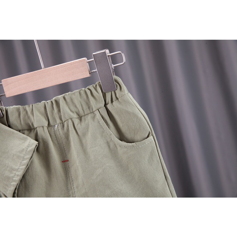 COD setelan kemeja anak laki laki import baju anak laki laki impor kemeja celana pendek motif beruang minimalis fashion import grosir-3