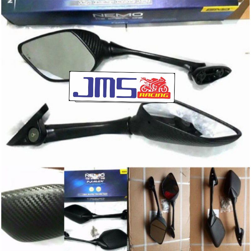 Spion nemo model R25 carbon tangkai sedang/panjang honda dan yamaha r25 r15 cbr ninja 250 fi nmax