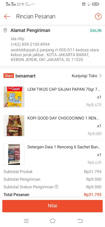 Detergen Daia 1 Renceng 6 Sachet Bungkus Pcs Bks Putih Pink Merah 57gr